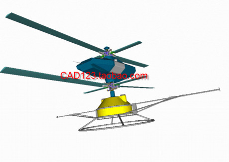 DIY双旋翼双机翼航拍云台直升机平台机械设计