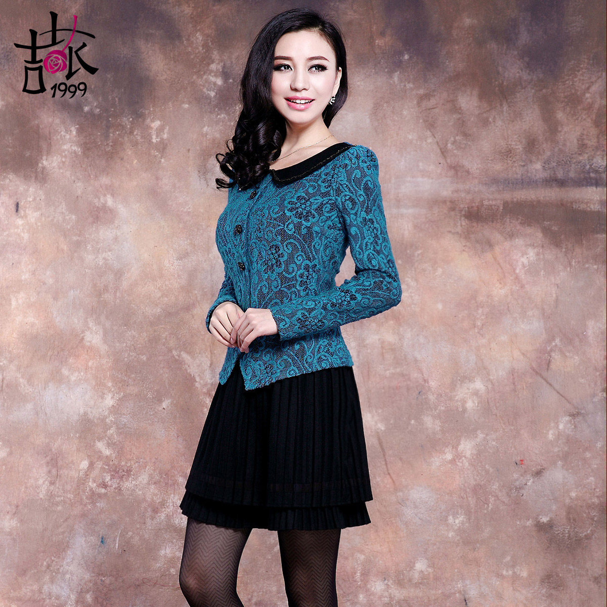 <em>大码</em>蕾丝长袖<em>连衣裙</em> 夏<em>女</em>韩版新款2013 喆假两