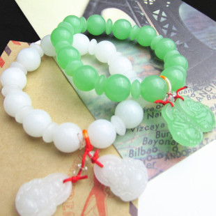  东海水晶东陵玉双小佛手链玛瑙手链生日情侣礼物招财辟邪男女款