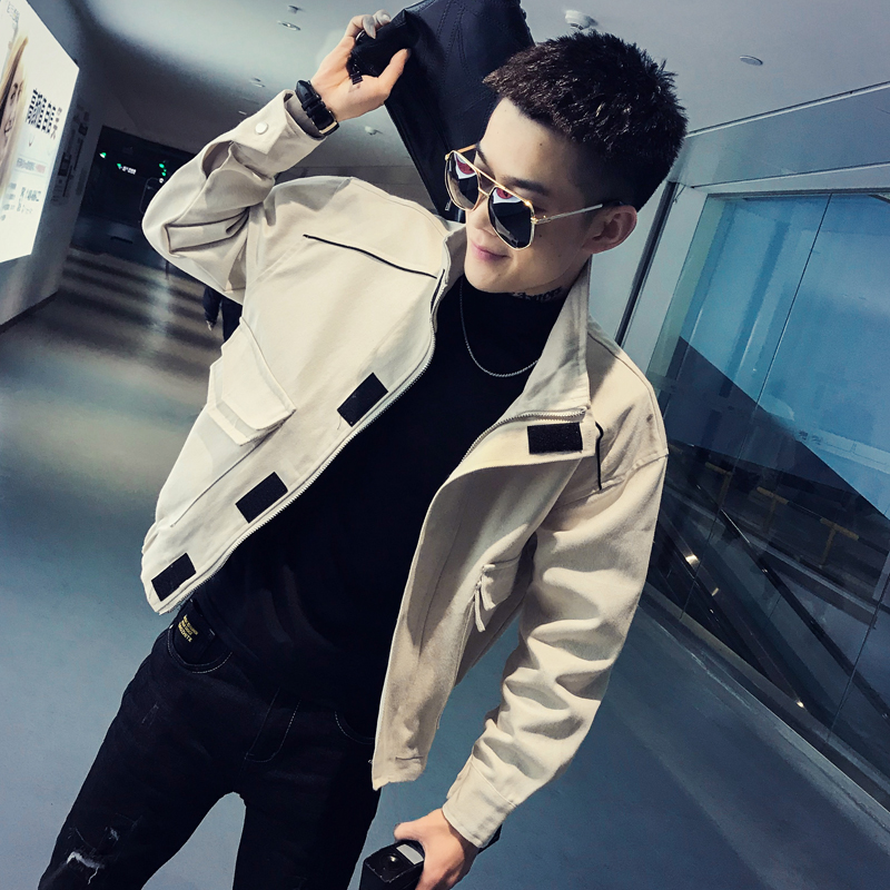 2019 summer Korean Edition Self cultivation Stand collar Jacket leisure time Trend man coat Sociology Guy man Jacketin the Men's clothing, Jacket category - from Buy2taobao.com to provide professional Taobao agent buy service