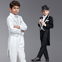 忆镁薇花童礼服男童学生魔术师演出<em>燕尾</em>服儿童
