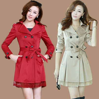 女装女式风衣外套女秋冬中长款修身风衣女款2