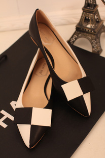  琪琪家 新款时尚性感女鞋 女式气质尖头鞋 欧美英伦风单鞋特