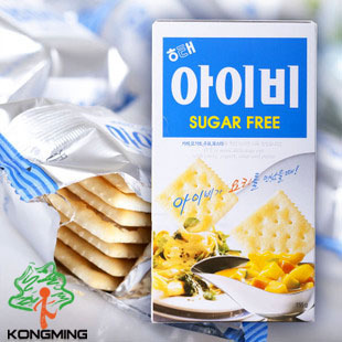  孔明 韩国进口食品 海太IVY无糖咸味苏打饼干 代餐减肥 大盒155g