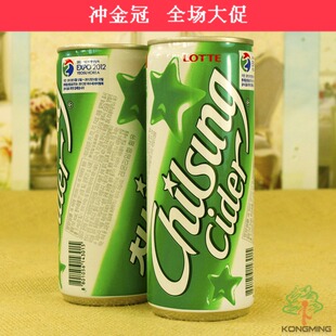  孔明 韩国进口碳酸饮料 乐天七星雪碧 韩国雪碧 汽水 透心凉250ml
