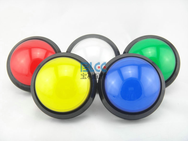 100型凸面带灯按钮 宝利大圆按钮 游戏机配件