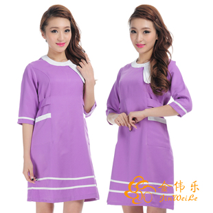  美容师工作服春冬装新款美容服连衣裙套装中袖女装职业女裙06