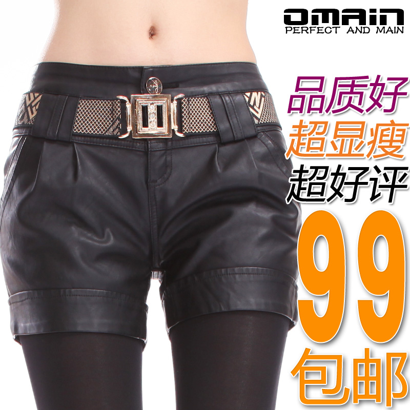 2012<em>新款</em>韩版胖mm显瘦大码<em>秋</em>冬季<em>女短裤</em>PU