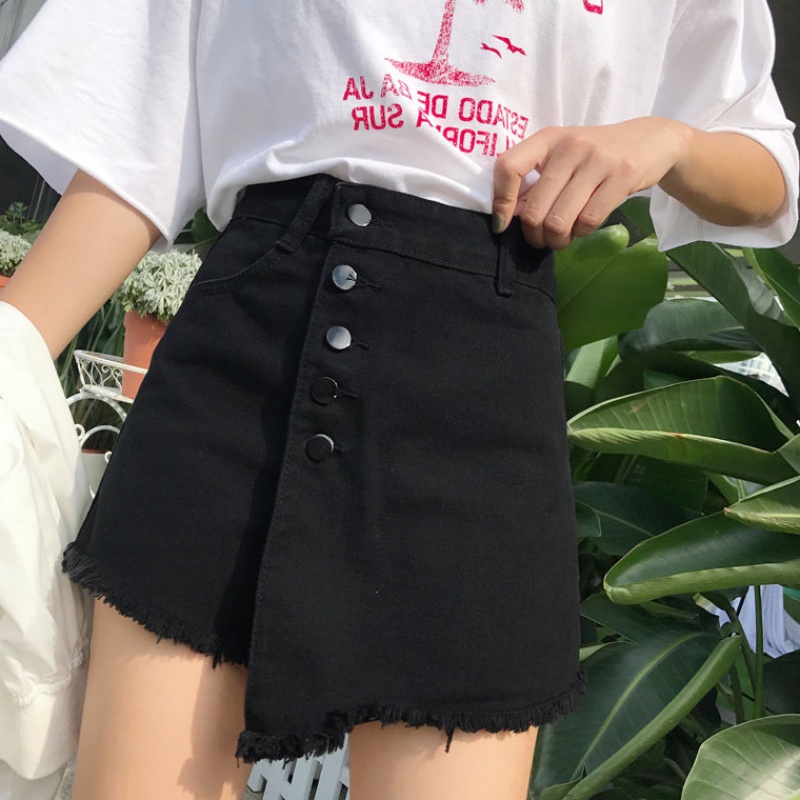 夏季牛仔短裤女高腰宽松毛边裤子女学生韩版大码百搭热裤裙裤女潮|ruв категории Женская одежда, джинсы - от Buy2taobao.com для оказания профессиональной услуги покупки агента Taobao