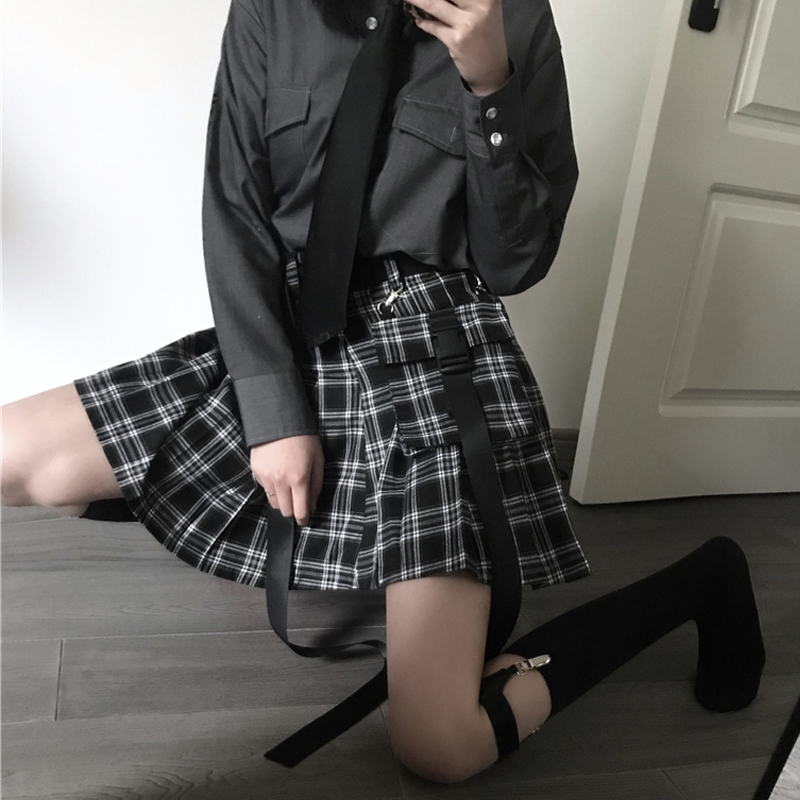 lattice Paige Pleated skirt Short skirt 2019 Spring new pattern Harajuku bf Show thin pocket skirtin the Women's clothing/Boutique , Skirts category - from Buy2taobao.com to provide professional Taobao agent buy service