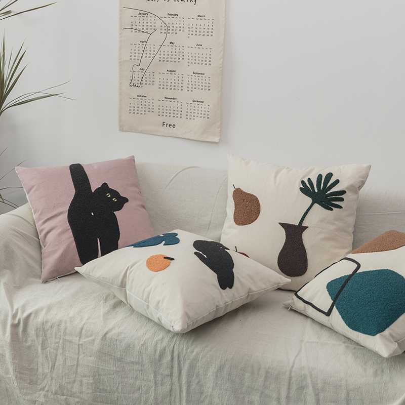 TJJ lovely Cotton Embroidered towels Pillows the republic of korea ins Home Furnishing Sofa cushions Net Red Homestay decorate Pillowsin the Home Fabric , Pillow/Pillow category - from Buy2taobao.com to provide professional Taobao agent buy service