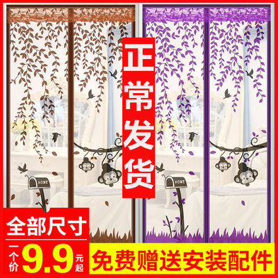魔术贴防蚊网纱门帘磁性家用高档纱窗静音沙窗帘加密自吸卧室夏季