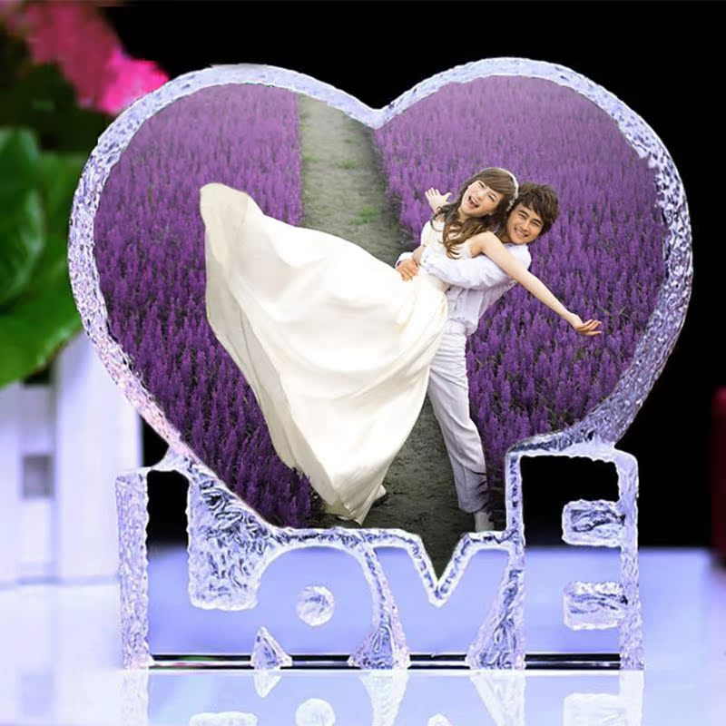 创意礼品摆件 个性定制照片刻字 水晶LOVE摆件 光棍节脱光 创意礼品摆件 个性定制照片刻字 水晶LOVE摆件 光棍节脱光