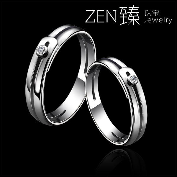 包邮zen臻珠宝18K钻石情侣对订做加工10分以下戒指/指环圆形 包邮zen臻珠宝18K钻石情侣对订做加工10分以下戒指/指环圆形