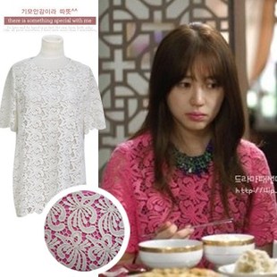  『水家出品』正品实拍！HANIIY 尹恩惠想你同款雕花镂空蕾丝衬衫