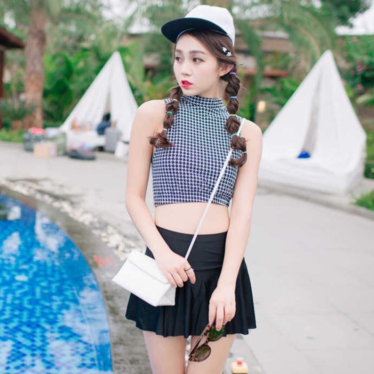 2019新款分体游泳衣女士保守学生韩版显瘦温泉高领平角泳装|ruв категории движение/йога/фитнес/фанаты товаров, плавание, разделить купальник - от Buy2taobao.com для оказания профессиональной услуги покупки агента Taobao