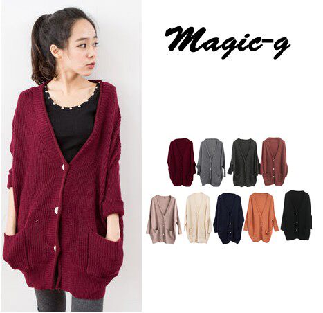 2013春秋韩版女装 宽松百搭中<em>长款</em>V领<em>开衫</em>毛