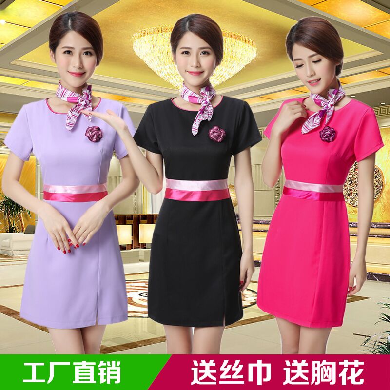 美容师连衣裙工作服夏装美容院工作服短袖化妆品店工作服职业女装|msdalam kategori Butik wanita / wanita, menetapkan/pakaian seragam pelajar/seragam kerja, skirt kerjaya guaman - dari Buy2taobao.com untuk memberikan perkhidmatan ejen Taobao profesional membeli