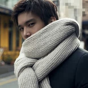 韩国时尚潮男毛线围巾...