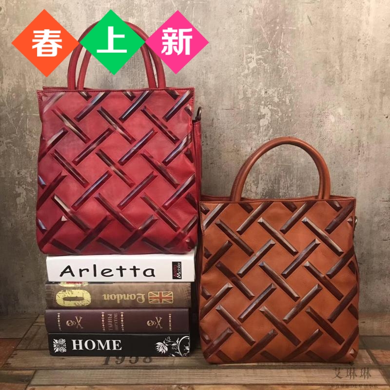 cowhide lady Retro genuine leather One shoulder Messenger portable Handle Europe and America Casual Bags Vegetable tanned New productsin the Leather/Lady bags/Men's bag, Ms. bags category - from Buy2taobao.com to provide professional Taobao agent buy service