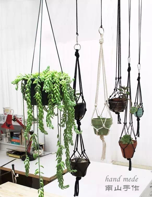 Hand knit Bohemia Tapestries Hanging basket Multifunctional hanging net Flowerpot hanging netin the Home Fabric , Tapestry/Tapestry category - from Buy2taobao.com to provide professional Taobao agent buy service