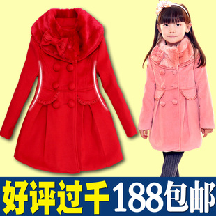  女童呢子大衣新款韩版儿童毛呢子大衣呢风衣 冬装 外套 童装 女