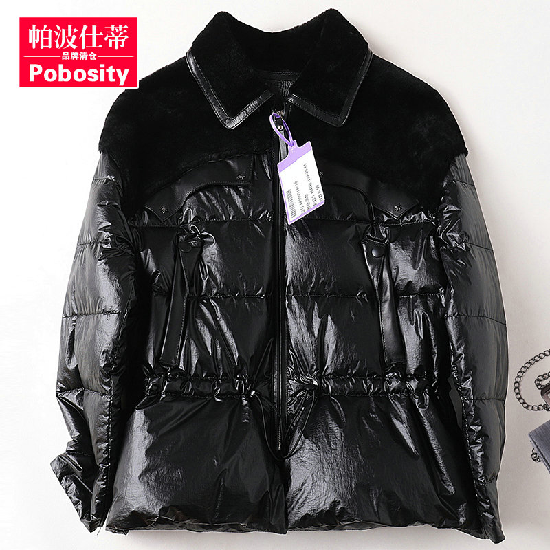 帕波仕蒂 2019海宁反季新款白鸭绒羽绒服女士拼接羊皮毛一体外套|ruв категории Женская одежда, куртка - от Buy2taobao.com для оказания профессиональной услуги покупки агента Taobao
