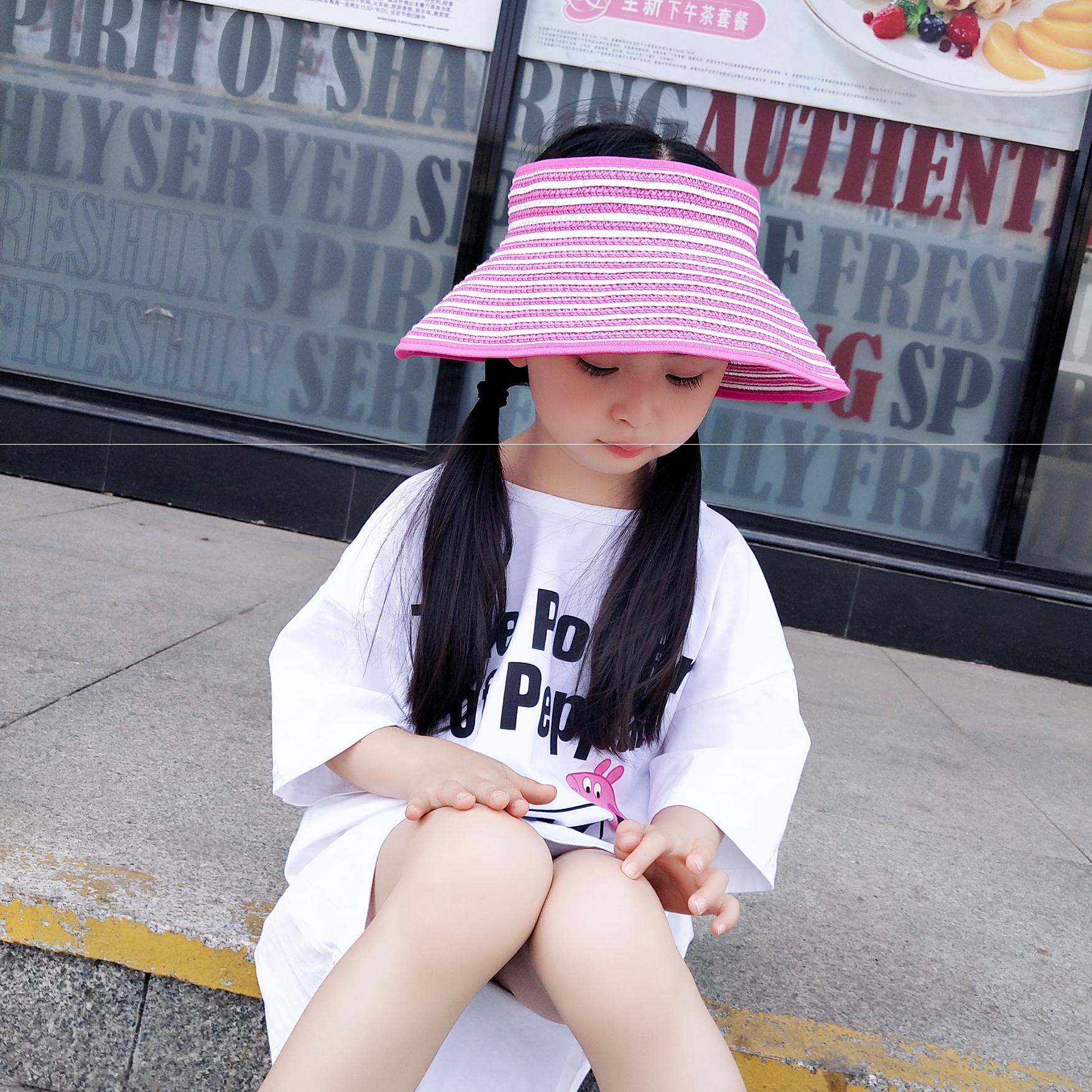 儿童帽子女夏季女童遮阳帽防晒帽可折叠太阳帽空顶帽亲子大檐草帽在类目 童装/婴儿装/亲子装, 帽子/围巾/口罩/手套/耳套/脚套, 帽子中 - 来自Buy2taobao.com提供专业的淘宝代购服务