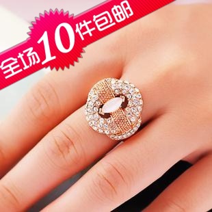  0796  韩版饰品 埃及艳后月光宝石满钻戒指 指环
