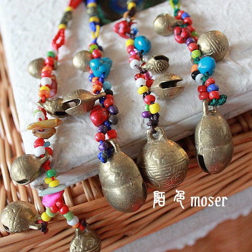 Evil transit India Hand Steller copper bells Bag Car Pendant Turquoise shell Nation Lanyardsin the Festive supplies/Gift , Ornaments/Lunar New Year ornaments category - from Buy2taobao.com to provide professional Taobao agent buy service