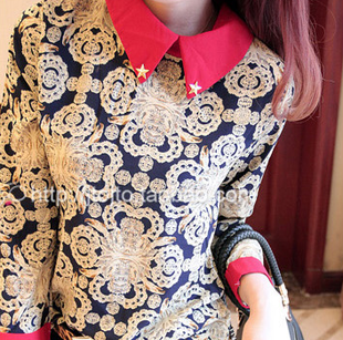 春装新款女装复古翻领...