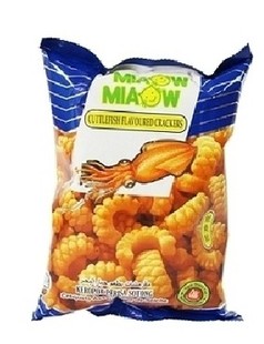  马来西亚 进口膨化食品 妙妙Miaow Miaow鱿鱼鲜60g 鱿鱼味饼