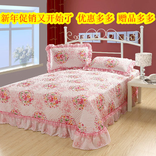  新年促厂家直销包邮特价全棉夹棉加棉绗缝水洗被床盖三件套四件套