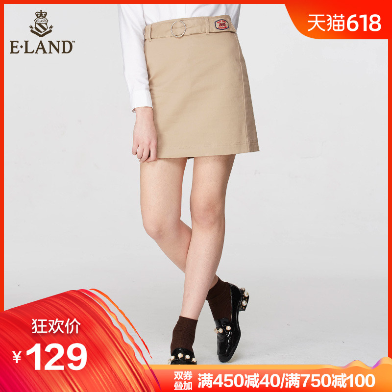 ELAND春季配腰带纯色直筒短裙半身裙EEWH71102M|ruв категории Женская одежда, юбка - от Buy2taobao.com для оказания профессиональной услуги покупки агента Taobao