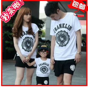  亲子装夏装全家装韩版加大码母女装母子装全家装套装特价全国包邮
