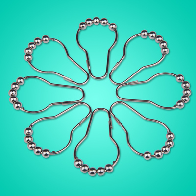 【包邮】卫生间滚珠浴帘挂钩环不锈钢葫芦五铢大号浴帘挂钩12个装