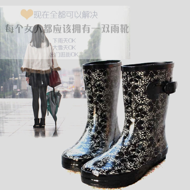 正品時尚韓版防滑女款雨鞋防水鞋成人品牌雨靴棉水鞋在類目 女鞋, 雨鞋中 - 來自Buy2taobao.com提供專業的淘寶代購服務