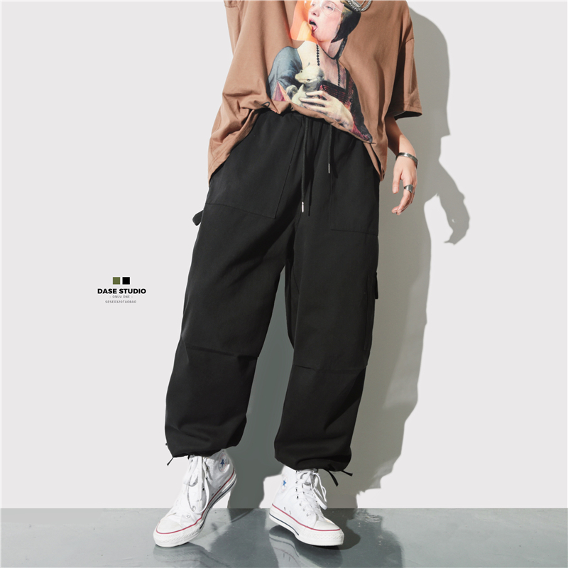 solar system Retro spring clothes ins Overalls Chaopai Solid Multiple pockets Easy Hip hop chic Casual pantsin the Men's clothing, Casual pants category - from Buy2taobao.com to provide professional Taobao agent buy service
