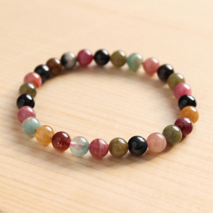  天然巴西碧玺手链正品 6mm糖果色碧玺手链 招财旺夫兴家 一图一物