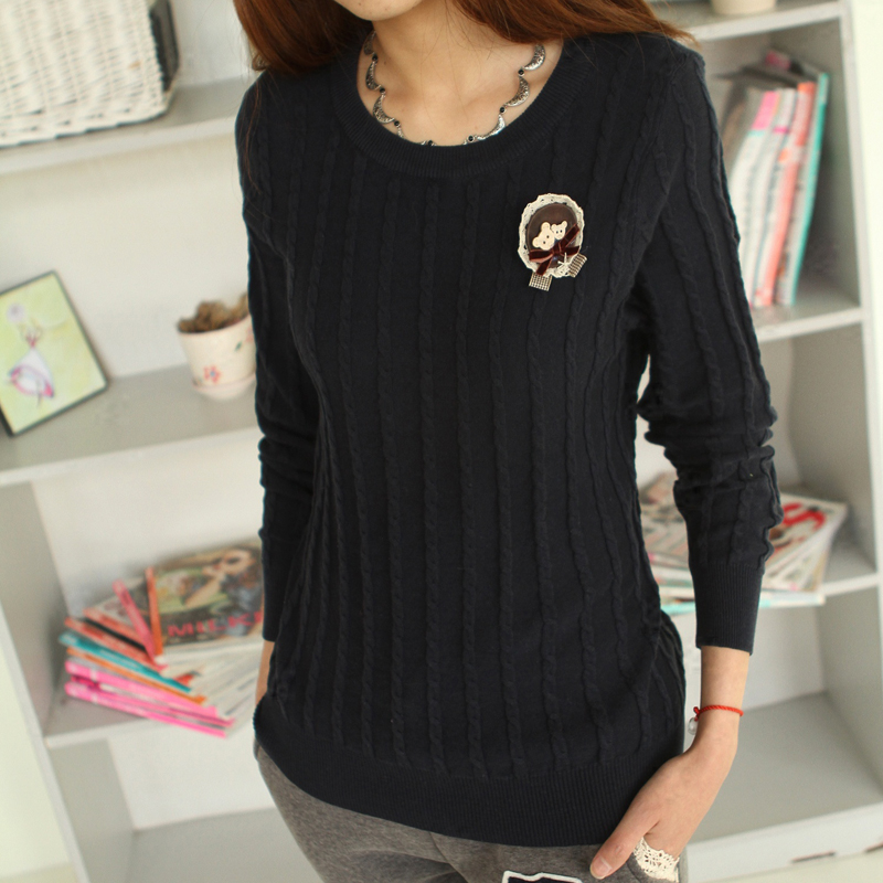 韩版宽松麻花打底...