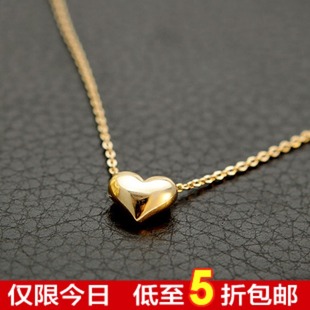  婉莹正品 小桃心爱心18K真金短项链 韩版正品VIVI 项链  锁骨链女