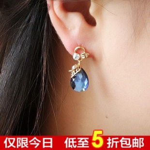  婉莹正品 大气水滴奢华水晶耳钉 优质热卖耳坠优雅耳环 耳饰批发