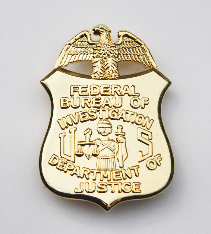 美国警徽 美国金属警徽 美国联邦调查局(fbi)警徽 纯铜金属徽章