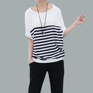 蝙蝠衫短袖T恤宽松...