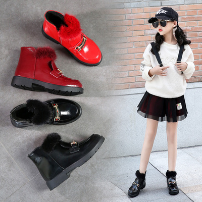 女童雪地靴小女孩公主短靴子2018秋冬季新儿童宝宝鞋子女童鞋加绒