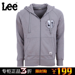 LEE卫衣 正品开衫代购男装秋冬季灰色拉链卫衣8822-5R1G包邮