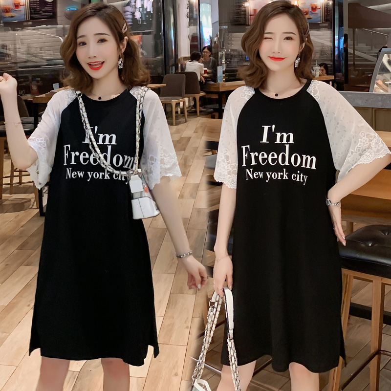 pregnant woman skirt summer 2019 new pattern Chao Ma Summer wear T-shirt Large 200 fashion jacket Korean Edition Dressin the Maternity/Maternal supplies/Nutrition , Maternity , Dress category - from Buy2taobao.com to provide professional Taobao agent buy service