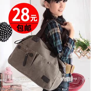  帆布包包女包韩版新款单肩包斜挎包复古潮时尚女式包书包