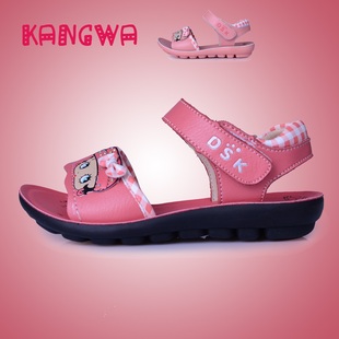  童鞋13夏款卡通女宝宝凉鞋韩版绣花甜美真皮露趾公主儿童单鞋包邮