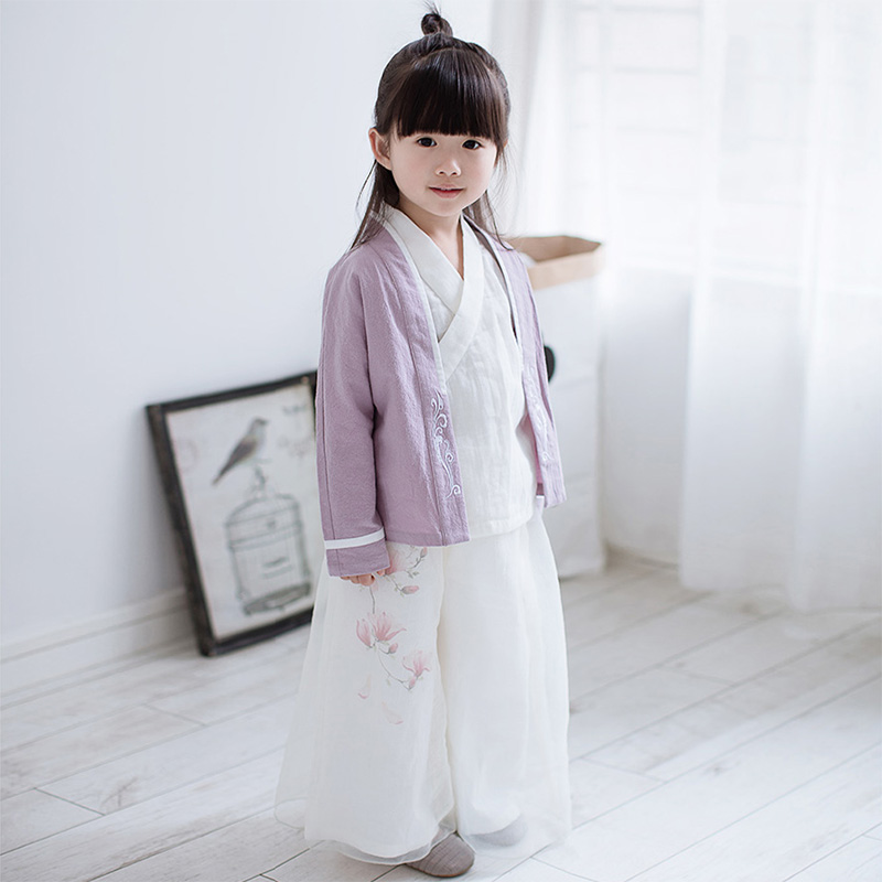 2019 new pattern Baby equipment Cotton and hemp Improvement Hanfu girl Chinese style Children's clothing Children's costume Ethnic style suitin the Children/Baby/Family fitted , Children's Robes/Costume/National costume , Costume category - from Buy2taobao.com to provide professional Taobao agent buy service